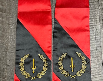 Zwarte afstudeerstola met American Heritage-vlag (unisex)