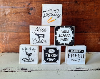 Rustic Farmhouse Wood Blocks