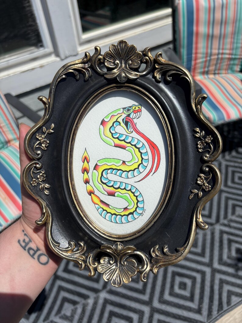 Snake Photo Frame Neon Snake Traditional Flash Painting Framed - Etsy