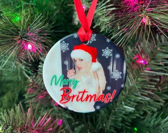 Britney Spears ガラス　クリスマス　ブリトニー　オーナメント Britney Glass Christmas Ornament - Etsy