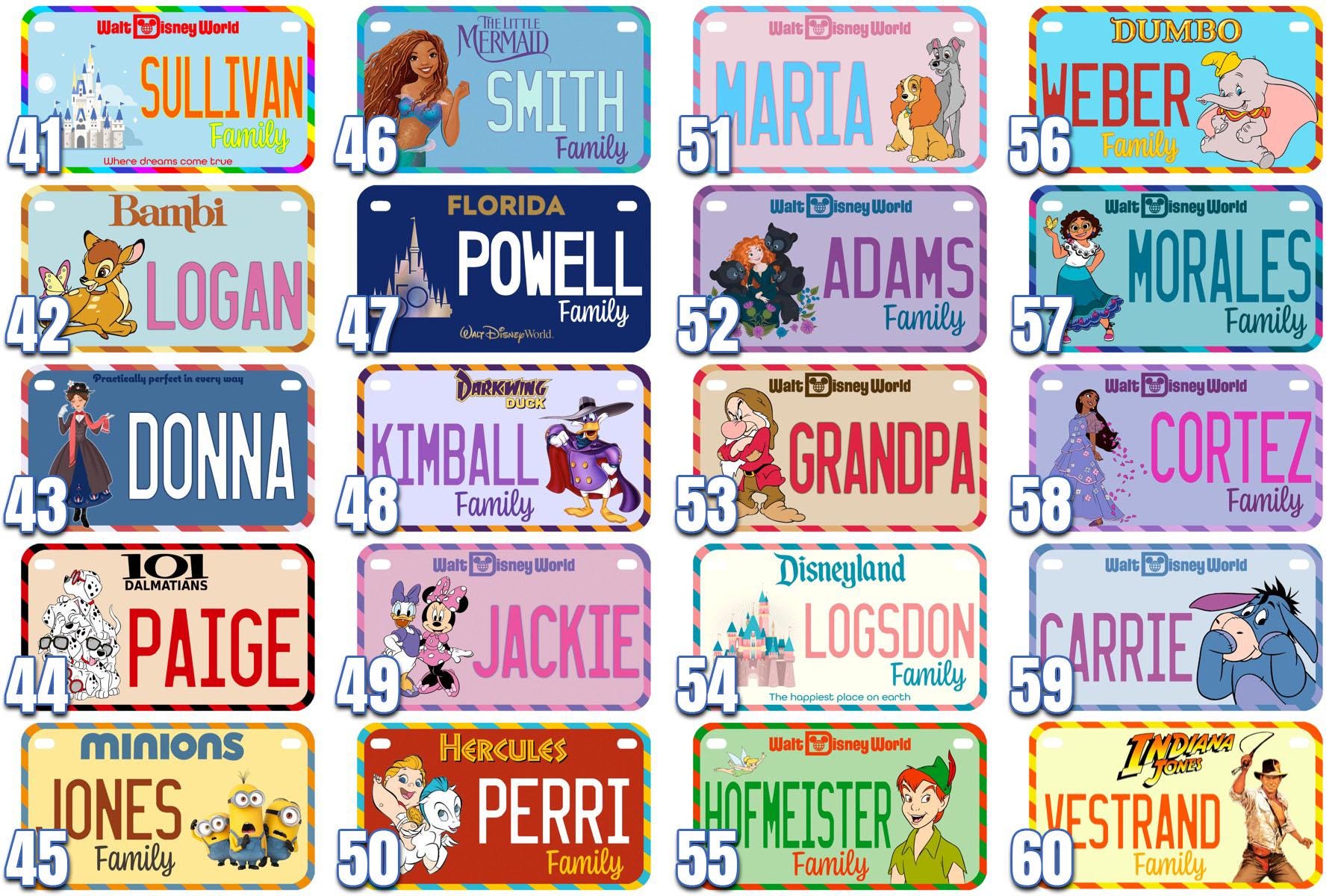 Mini License Plates 41 - 60