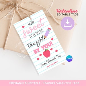 Etichetta regalo stampabile per insegnanti di San Valentino, ETICHETTA di apprezzamento per insegnanti MODIFICABILE, etichetta regalo per INSEGNANTI di San Valentino, etichetta regalo per insegnanti di San Valentino