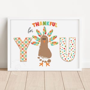 Thanksgiving Turkey Footprint Art, Fall Handprint Craft, Fall Handprint Art for Kids, Autumn Craft, Fall Handprint Craft Preschool Activity