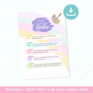 Printable PYO COOKIE Card Instructions, Instant Download or Easter ...