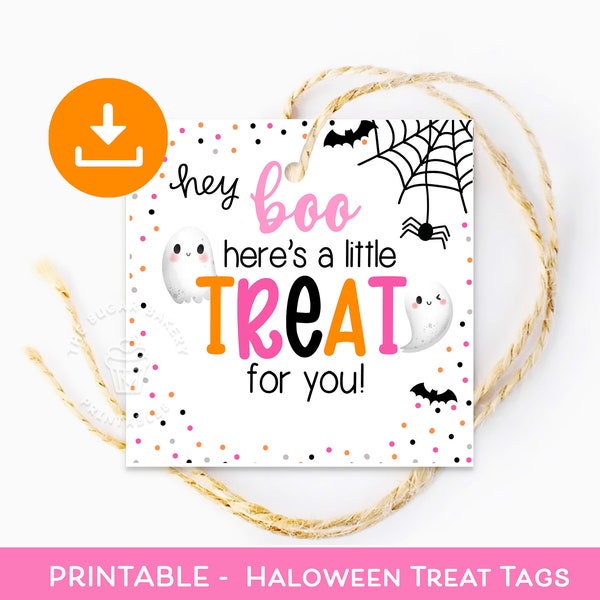 Printable Halloween Cookie Tags, Hey BOO sweet treat tag, Ghost Boo Gift Tags, Trick or Treat Bag Tags, Halloween Tags, Instant Download