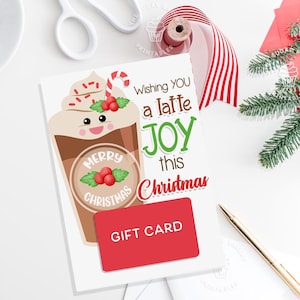 Ausdruckbare Weihnachtskaffee-Geschenkkartenhalter THANKS A LATTE Ausdruckbare Lehrer-Geschenkkartenhalter Danke Geschenk für LEHRER Tasse jubeln Dankbarkeit