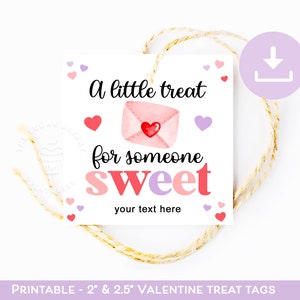 Een kleine traktatie voor iemand SWEET Tag, Valentijnsdag TAG, Afdrukbare Valentijnstag voor kinderen, klasleraar snoep gunst tag, Goodie tags
