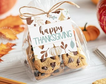 Happy Thanksgiving Cookie TAGS, Fall Cookie Tags, Printable Autumn Thanksgiving tags, Fall Gift basket tags, Fall Gift tag, Blessed Tags