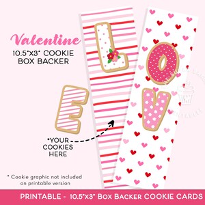 Valentine Cookie Backers, Herzen Streifen Valentine 10.5 "x3" Valentine Cookie Backer, Valentine Cookie Box Backer