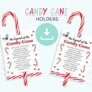 The Legend of the Candy Cane-gedicht, kerstsnoephouder, afdrukbare snoepgoedtag, kerstsnoephouder klas gunsttag