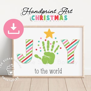 VREUGDE Kerstboom Handafdruk Kunst, Preschool Handafdruk Kunstambacht, Handafdruk Voetafdruk Kerstaandenken Cadeau, Afdrukbare Kerstkunstambacht