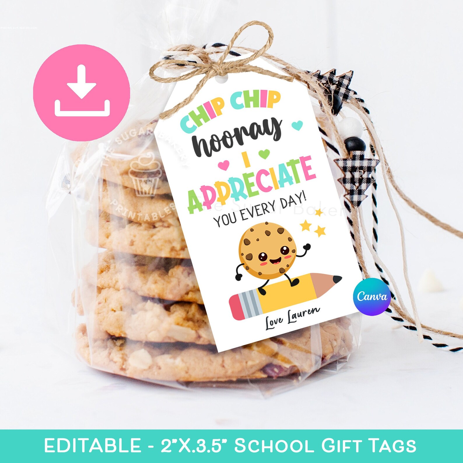 Teacher Appreciation Tag Chip Chip Hooray Tag TEACHER Thank You Tag End ...