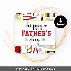 Printable Fathers day tags, Happy Fathers day treat cookie tags, Father&#39;s Day COOKIE Tags, Printable Father&#39;s Day Hammer Tools Wrench Tags