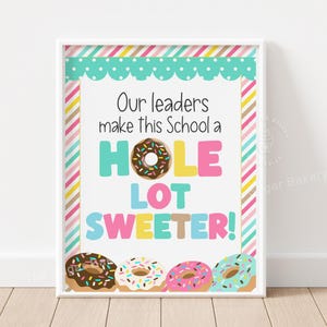 Donut leraar waardering teken afdrukbaar Donut GAT teken LEIDER directeur Donut teken personeel leraar waardering Week Donuts koffie School
