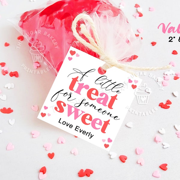 A little Treat for someone SWEET Tag, Valentine's Day TAG, Printable valentine tag for kids, classroom teacher candy favor tag, Goodie tags