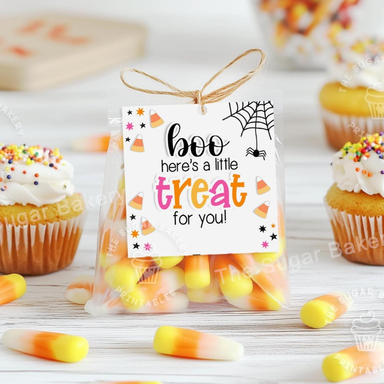 Printable Halloween Tags, BOO Here's a Little Treat Tag, Candy Corn Boo ...