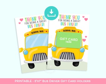 BUS TREUE GESCHENKkartenhalter, Danke, dass du ein großartiger Schulbusfahrer bist, Geschenk zum Jahresende, Kaffeegeschenkkarte, Wertschätzung für Busfahrer