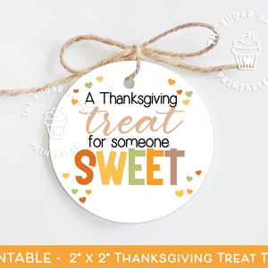 Thanksgiving TREAT voor iemand SWEET, Fall Cookie TAGS, Afdrukbare Herfsttraktatietags, Afdrukbare cookietags, Treat Bag Tag Instant Download