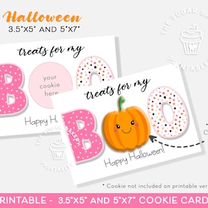 Leckereien für my BOO Halloween Keks Karte, 3,5x5 und 5x7 Mini Halloween Keks Karte, Kürbis Keks Karte, druckbare Halloween Keks Karte