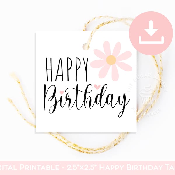 Happy Birthday TAGS, Birthday present tags, Birthday gift tags for from aunt mom mother sister niece daughter grandma, Birthday favor tags