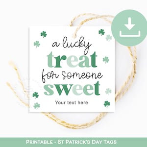 Afdrukbare St Patricks Day Tags, een GELUKKIGE traktatie voor iemand SWEET tag, St Patricks Day klas leraar Kids School Preschool partij gunst tag