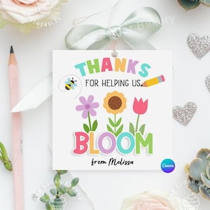Étiquettes Merci de nous avoir aidés à fleurir
