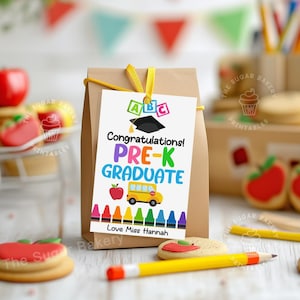 Étiquettes imprimables de remise des diplômes PRE-K Étiquette cadeau Félicitations pour les diplômés PRE-K