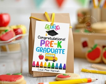 PRE-K graduation tags printable Congratulations PRE-K graduate gift tag Editable graduation Tag End of school year tag PreK favor grad tags