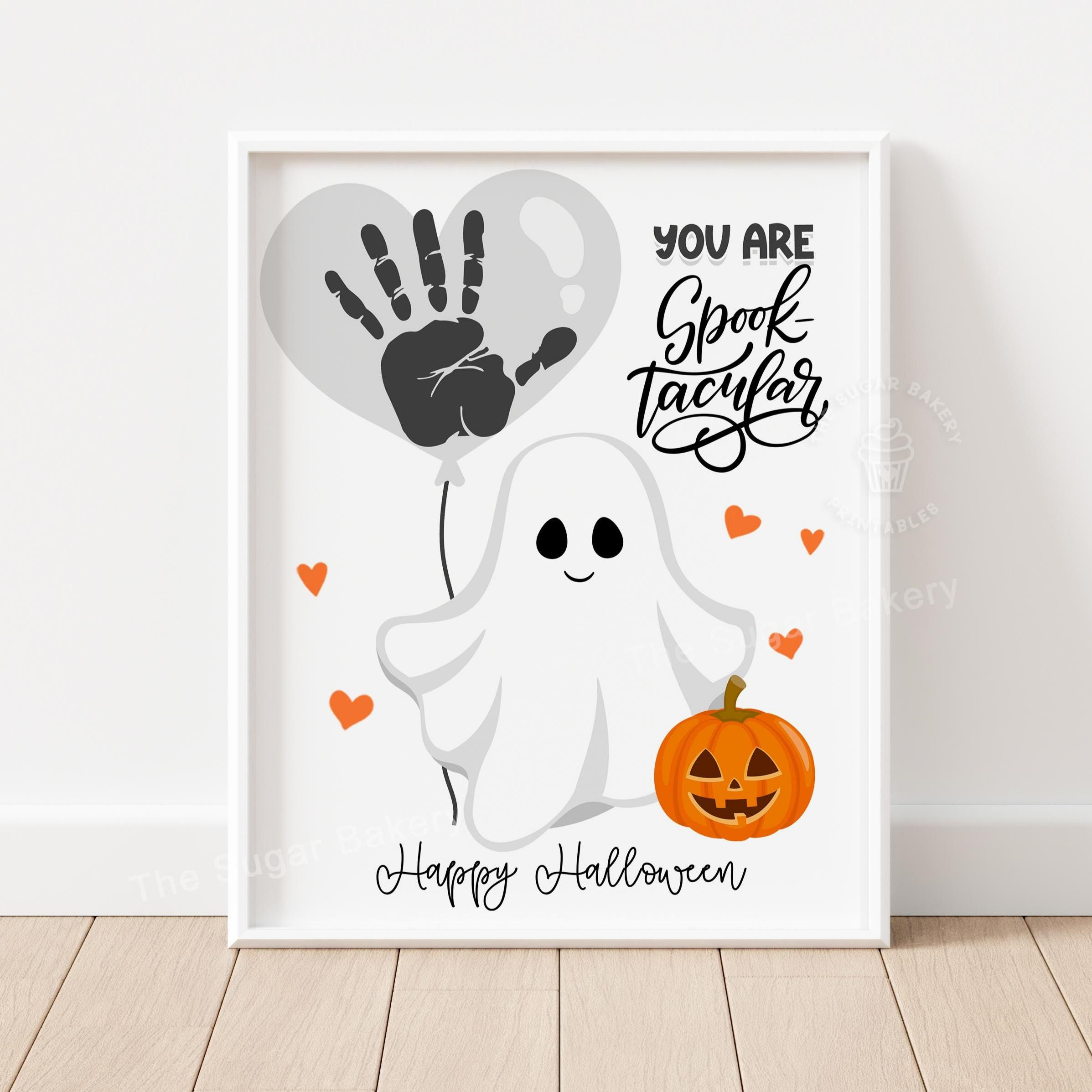 37 Ghost Crafts for Kids to Make This Halloween 9 Halloween Handprint Craft You Are SPOOKtacular Printable Ghost Art,…