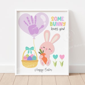 Ostern HANDPRINT ART, druckbare Osterhase Handabdruck Handwerk, Ostern Handwerk Aktivität für Kinder Vorschule Kleinkinder bunte Pastell Handwerk DIY
