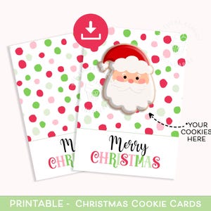 Frohe Weihnachten Cookie Karte, Cookie Weihnachtskarte, Candy Weihnachtskekskarte, druckbare Mini Cookie Karte, druckbare Weihnachtskekskarte