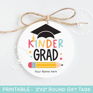 Etiqueta imprimible de graduación de kínder, etiqueta de graduación de kínder, etiqueta de felicitación por graduación de kínder, etiqueta imprimible para regalo de graduación de kínder