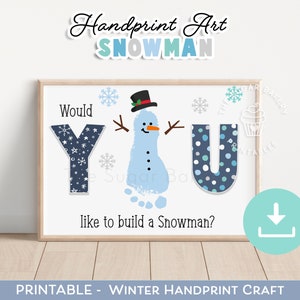 SCHNEEMANN Handabdruck Kunst, Weihnachten Handabdruck Handwerk, Schneemann Winter Fußabdruck Kunst, Handabdruck Weihnachtsgeschenk, Vorschulkind Aktivitäten Kunst