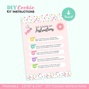 Druckbare DIY COOKIE Kit Anleitung, Ostern Valentine Geburtstag Cookie Kit Anleitung, DIY Cookie Kit, Dekorieren Sie Ihre Cookie-Anweisungen