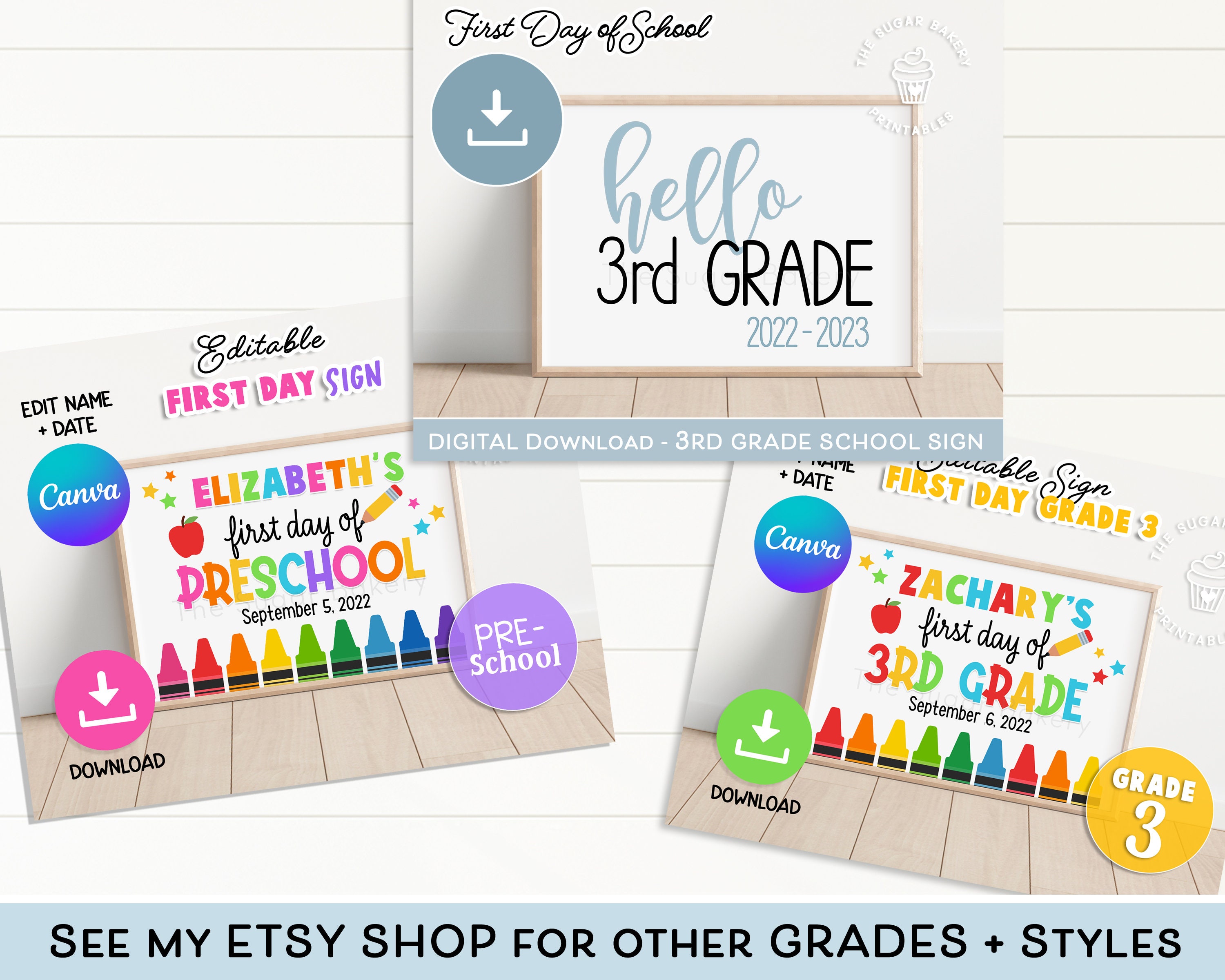 First Day of PRESCHOOL EDITABLE SIGN 1st Day of Preschool Etsy Canada