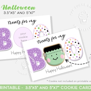 Leckerli für my BOO Halloween Keks Karte, 3,5x5 und 5x7 Monster Halloween Keks Karte, Kürbis Keks Karte, druckbare Halloween Keks Karte