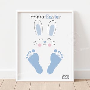 ART DE L'EMPREINTE DE Pâques, artisanat imprimable empreinte de pas de lapin de Pâques, travaux manuels pour bébés enfants d'âge préscolaire tout-petits Art, artisanat d'empreinte de main de Pâques