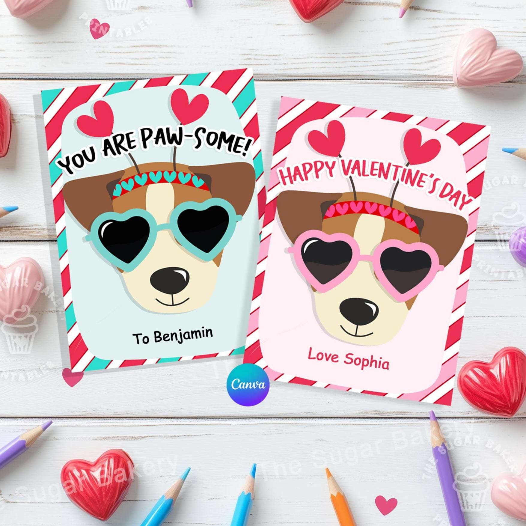 Printable Dog Valentines Cards for Kids Classroom Valentines Day ...