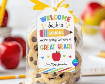 Back to School Teacher Gift Tags EDITABLE First Day of school tags Welcome Back Gift students from Teacher classroom favor tags printable