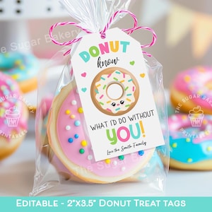 Etiqueta de agradecimento ao professor DONUT, Donut Know What I would do, Etiqueta de agradecimento ao professor, Etiqueta de presente Donut, Apreciação do motorista do ônibus da equipe editável