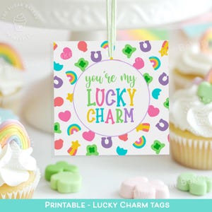 ÉTIQUETTES à biscuits Vous êtes mon porte-bonheur, étiquettes de la Saint-Patrick, étiquettes porte-bonheur carrées 2 x 2, étiquettes LUCKY CHARM, étiquettes de biscuits pour la Saint-Patrick