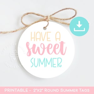Heb een zoete zomer tag, Ice Cream Cookie Treat tag, TEACHER Printable Gift Tag, eindejaarscadeau voor studenten tags, Eindejaars klaslokaal