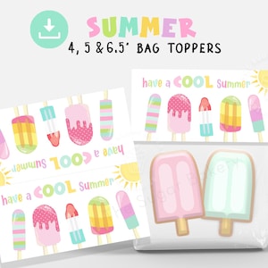 Topper de sac de friandises d'été COOL 4", 5" et 6,5" Décoration de sac à biscuits d'appréciation de l'enseignant, Topper de sac de remerciement pour enseignant, Topper pour le personnel étudiant