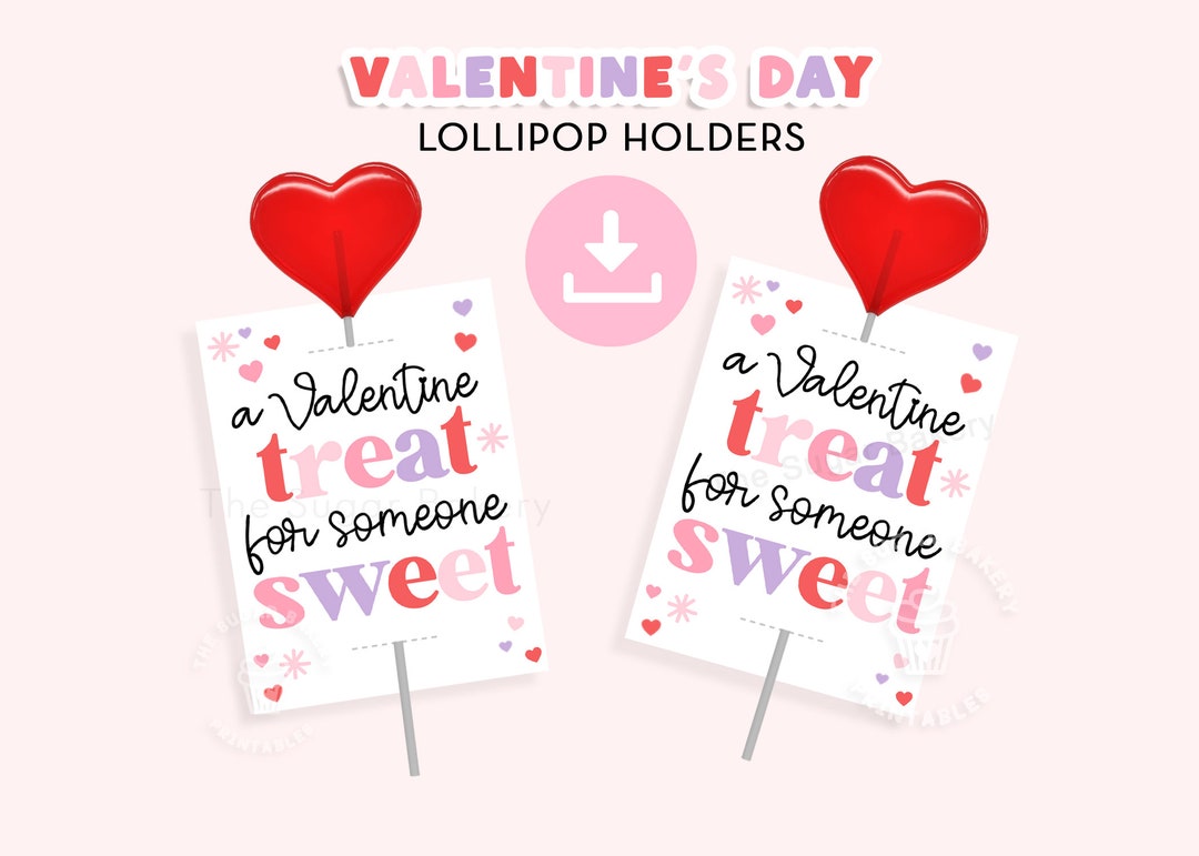 Printable Valentine Lollipop Holder, Valentine Sucker Holder, Valentine ...