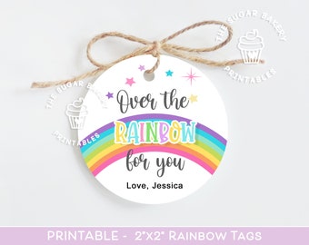 Over the Rainbow for YOU Tags, St Patricks Day Rainbow Tags, Pot of Gold Tags, St. Paddy's Day Tags, St. Patrick's Day cookie tags printable