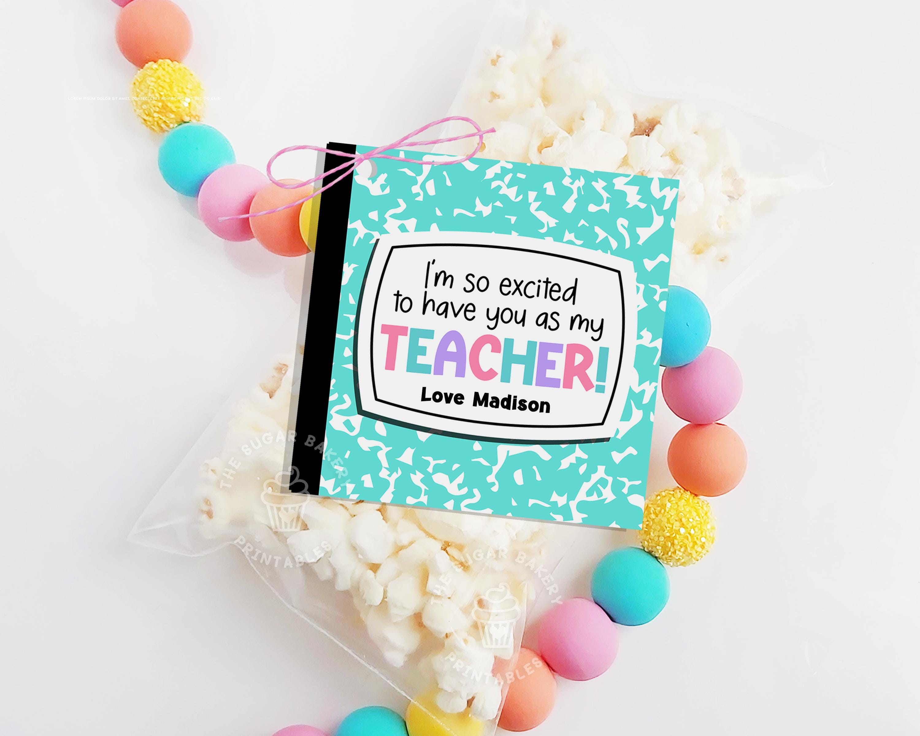 First Day Of School Teacher Gift Tag From Student, EDITABLE Teacher Notebook Tag, Printable Back To School Gift Tag For Teacher Appreciation