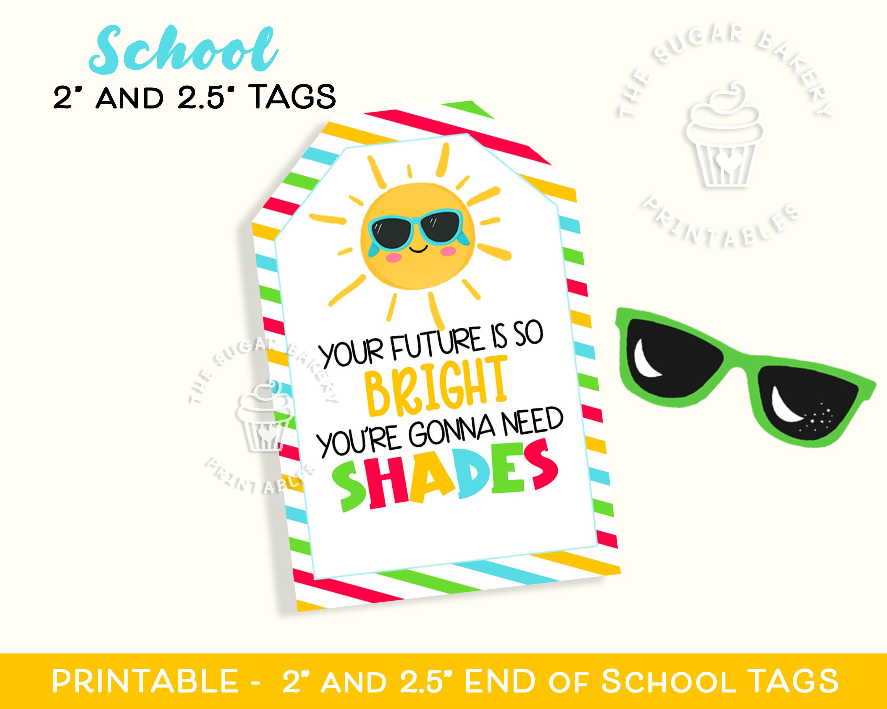 Bright Future Gift Tags Shades Sunglasses Editable Gift Tag