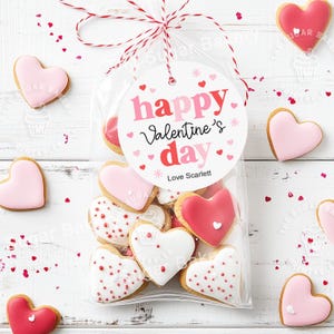 Bedruckbarer Happy Valentines Day Geschenkanhänger, RUNDER Valentinstag COOKIE SWEET Süßer Leckerli Geschenkanhänger, Valentinstag im Klassenzimmer Lehrer Vorschule