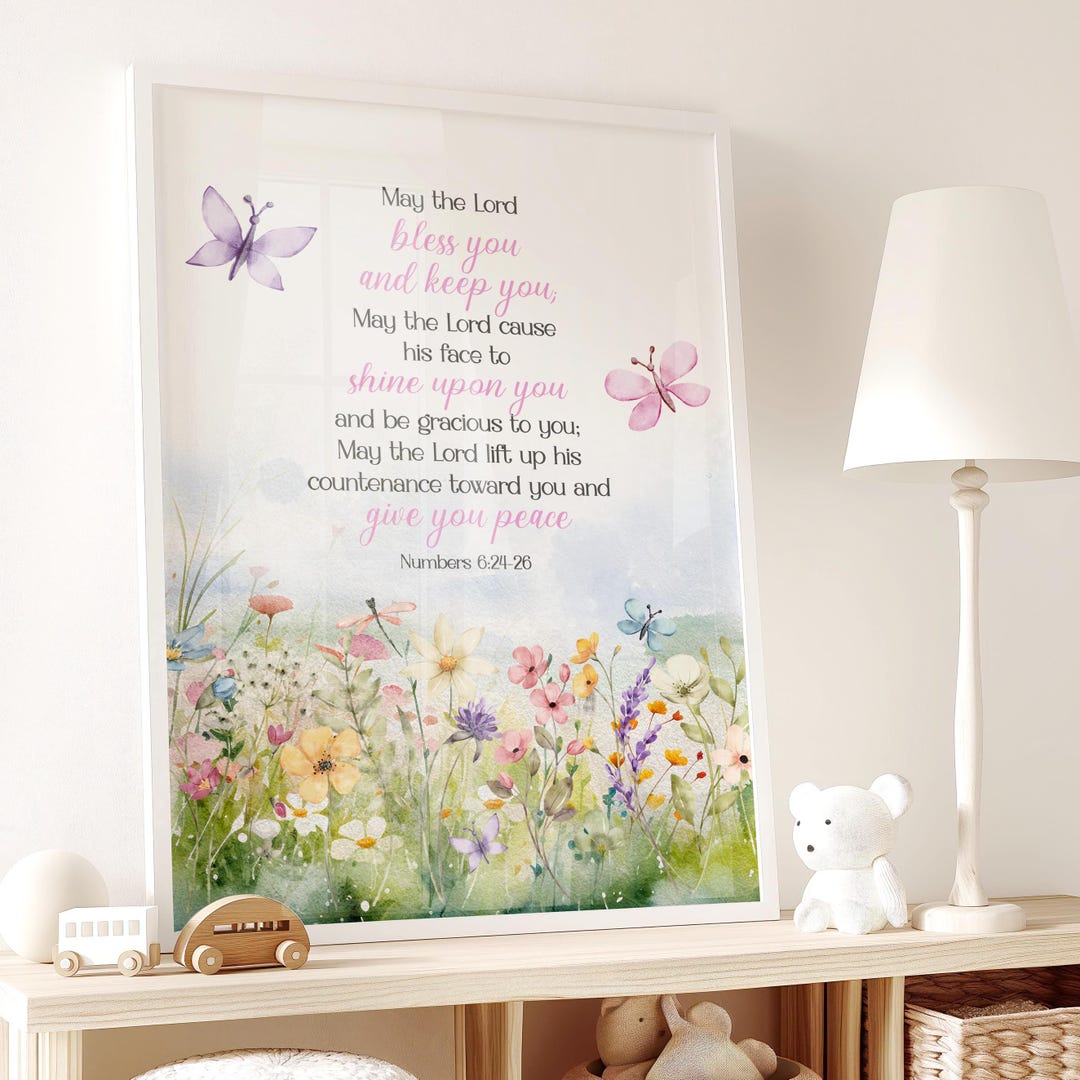 Printable Bible Verse Baby Girl Nursery Art May the Lord Bless You ...