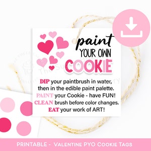 PYO Valentine Cookie Tags, Valentine Hearts Tags, PYO Cookie Anleitung, PYO Valentinstag Tags, Valentine Anleitung und Anschrift